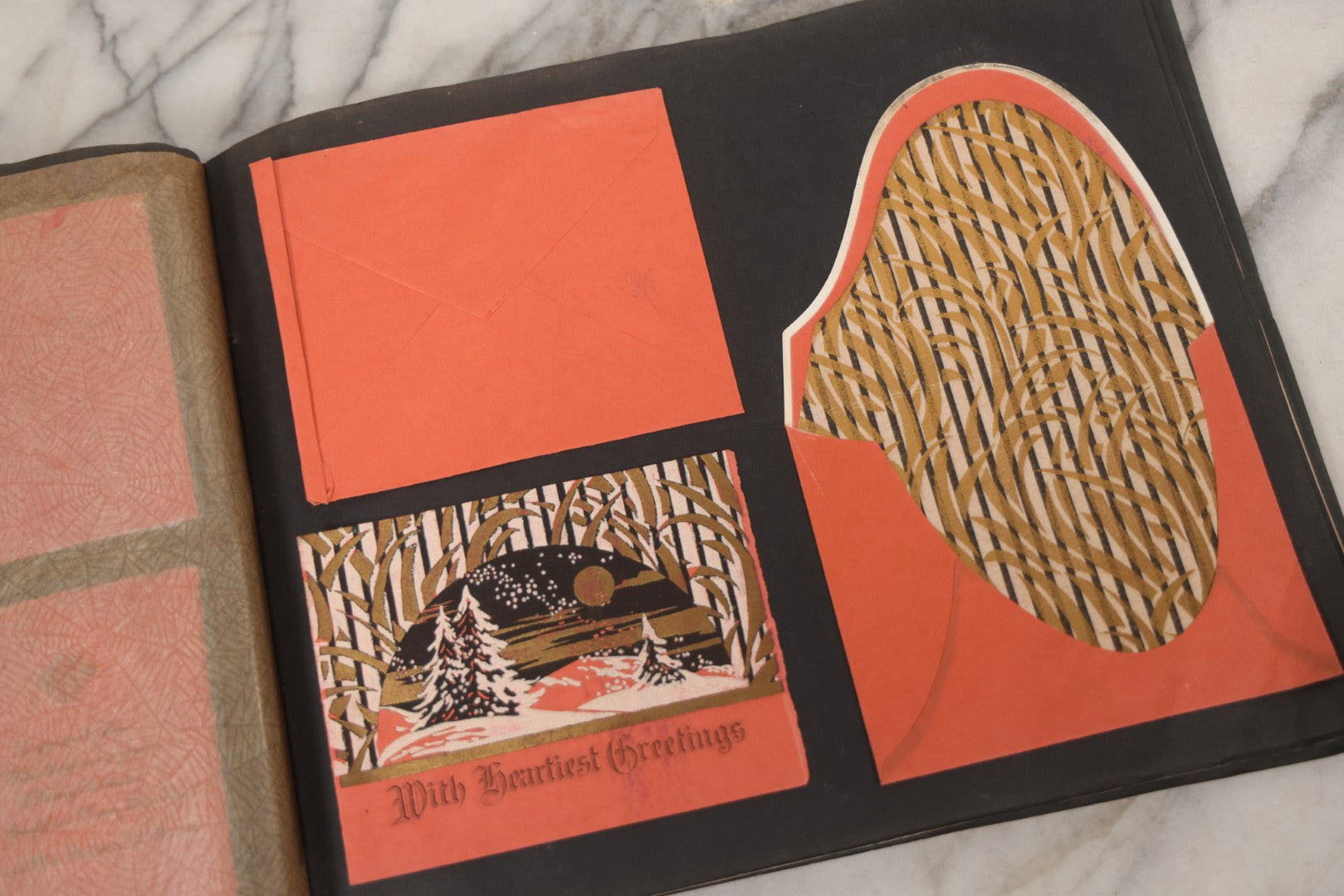 Lot 002 - Antique Greeting Cards Sample Book, "Xmas Greeting Cards, De Luxe, From The Studios Of The Process Engraving Co.," Chicago, Illinois, Circa Early 20th Century