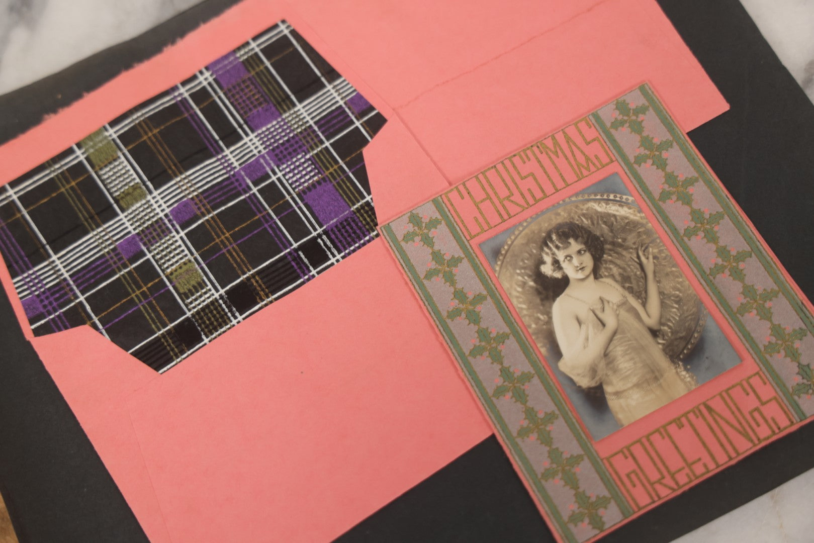 Lot 002 - Antique Greeting Cards Sample Book, "Xmas Greeting Cards, De Luxe, From The Studios Of The Process Engraving Co.," Chicago, Illinois, Circa Early 20th Century