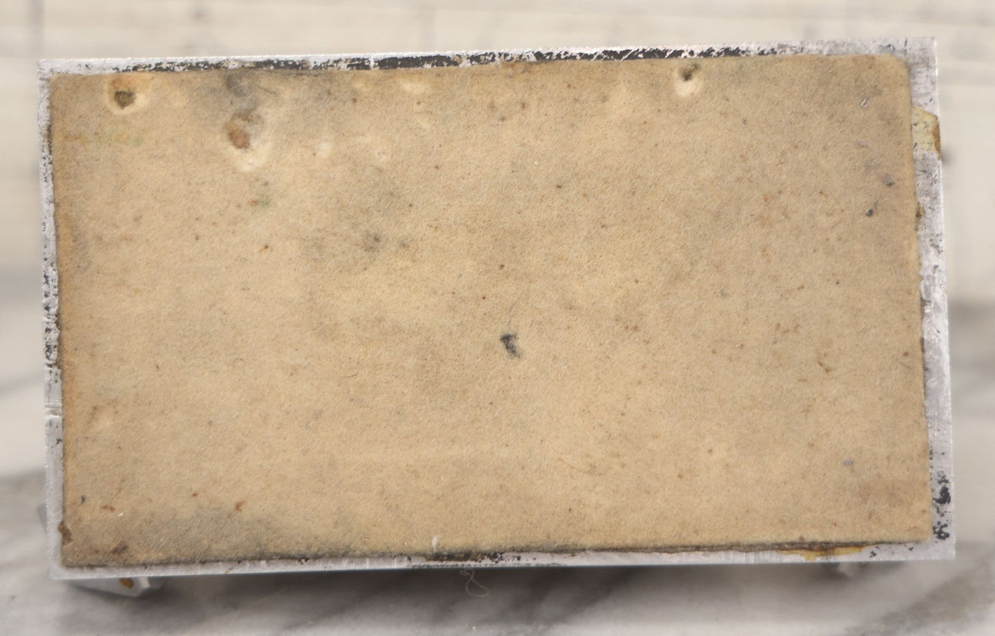 Lot 005 - Vintage Machined Aluminum Photo Frame With Brushed Finish, With Balancing Dice, Navy Sweetheart Snapshot Photograph