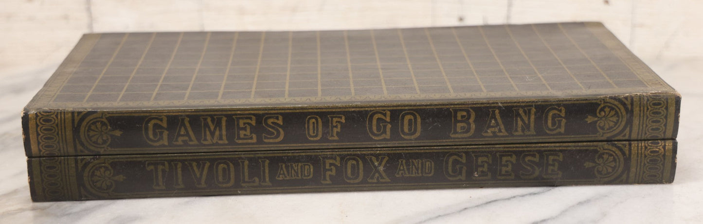 Lot 016 - Antique Board Game, "Games Of Go Bang, Tivoli, And Fox & Geese," By McLoughlin Bros., New York, With Wooden Pieces And Partial Original Box