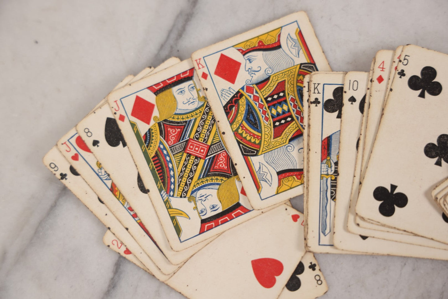 Lot 017 - Antique "Sportsman's Playing Cards" Deck By The Russell & Morgan Printing Co., Cincinnati, With Original Orange Box, 52 Cards Counted, No Jokers, Fish Head Backs