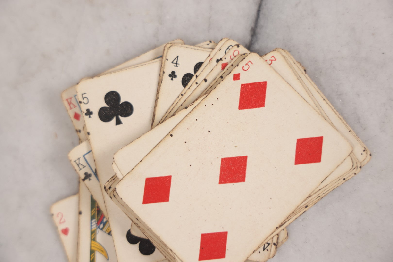 Lot 017 - Antique "Sportsman's Playing Cards" Deck By The Russell & Morgan Printing Co., Cincinnati, With Original Orange Box, 52 Cards Counted, No Jokers, Fish Head Backs