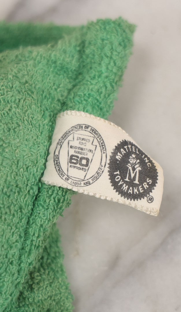 Lot 024 - Vintage Talking Green Mattel Hand Puppet With Working Pull String And Multiple Phrases, Character By Bob Clampett, 1950, Voice Unit U.S. Patent 3,017,187