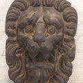 Lot 025 - Vintage Resin Lion Head Wall Hanger, Black With Patina, Dated 1969 On Back, With Crack And Repair On Left Side