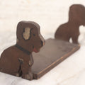 Lot 028 - Vintage Hand-Cut Hand-Painted Folk Art Wooden Bookstand With Smiling Brown Dog