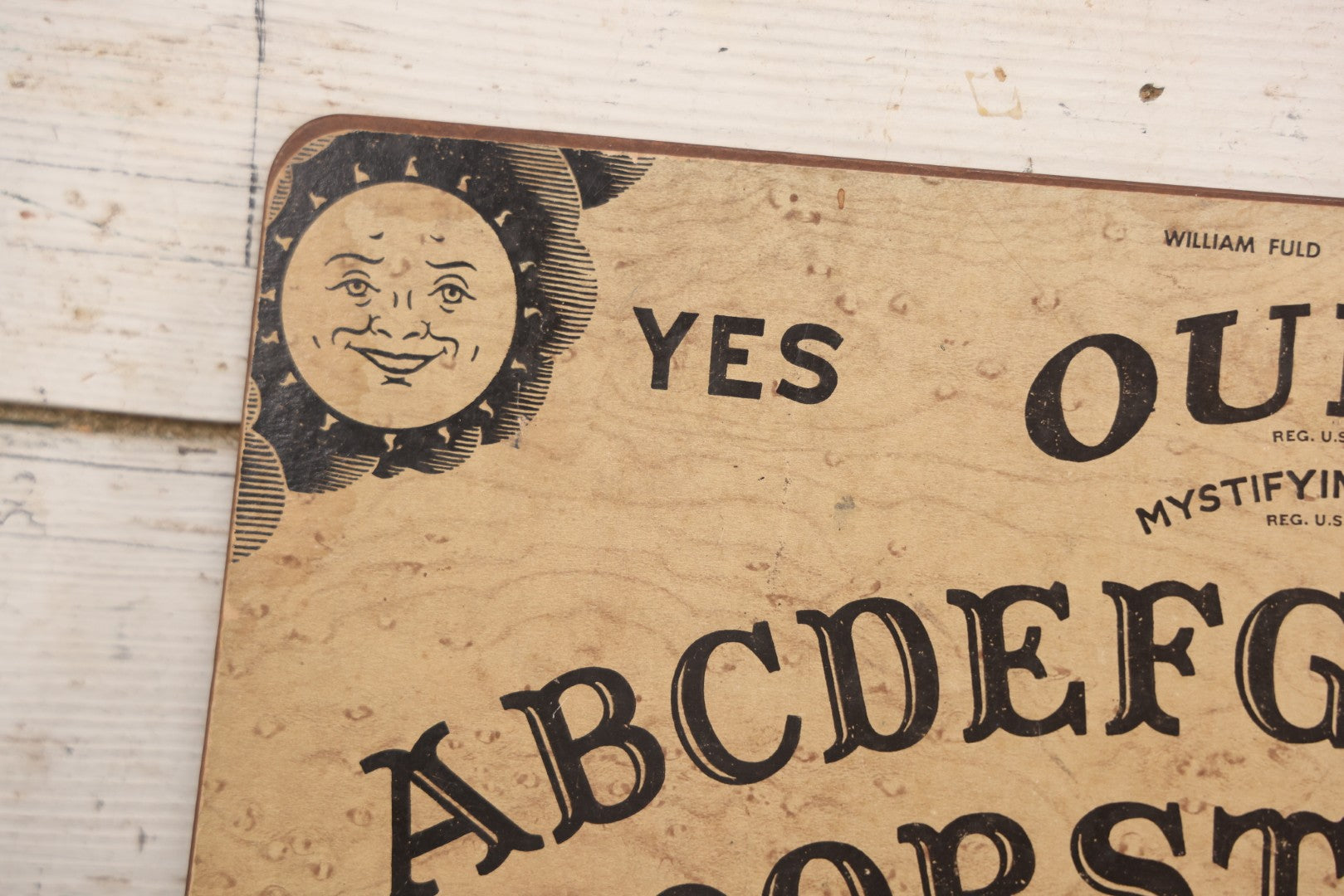 Lot 035 - Vintage Parker Brothers William Fuld "Mystifying Oracle" Ouija Board, Salem, Massachusetts, No Planchette Or Box