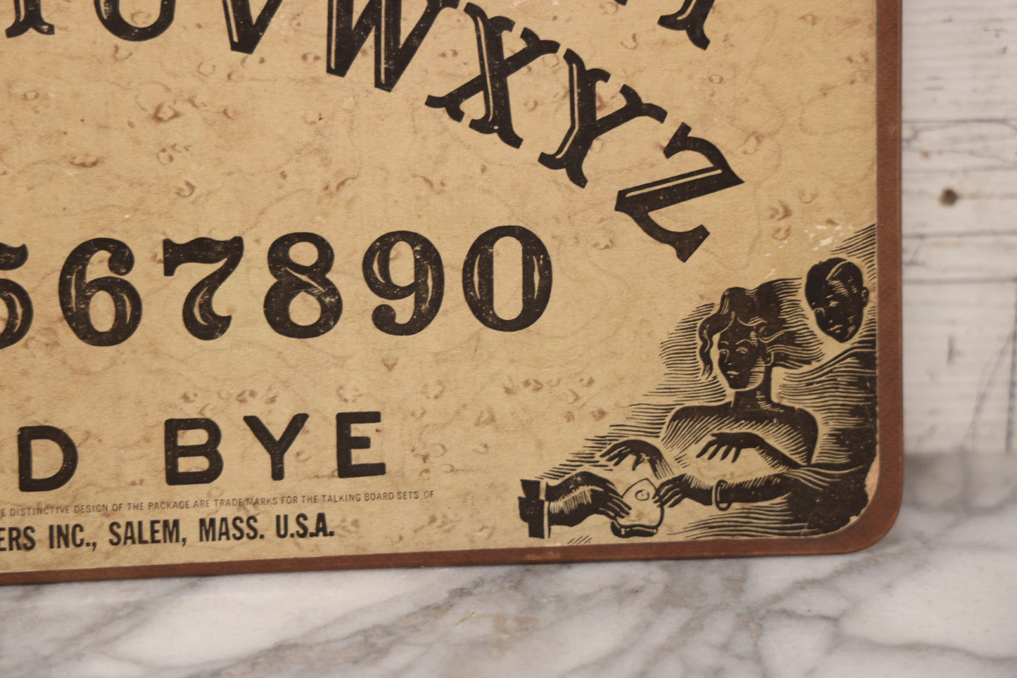 Lot 035 - Vintage Parker Brothers William Fuld "Mystifying Oracle" Ouija Board, Salem, Massachusetts, No Planchette Or Box