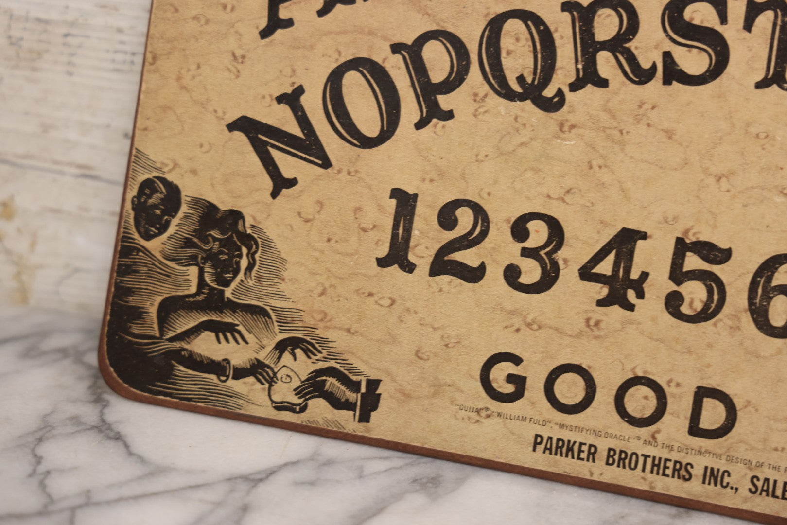Lot 035 - Vintage Parker Brothers William Fuld "Mystifying Oracle" Ouija Board, Salem, Massachusetts, No Planchette Or Box