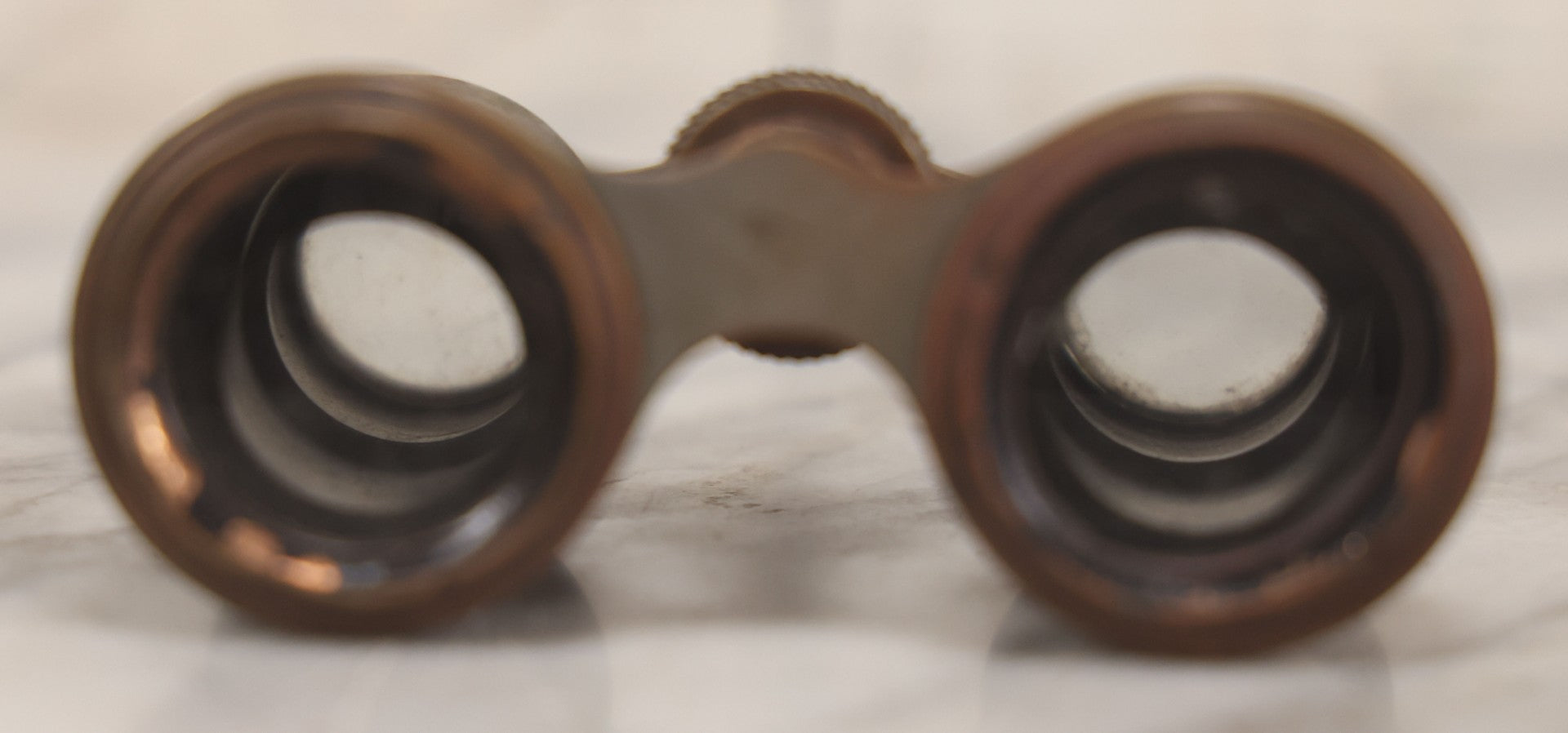 Lot 036 - Antique Pressed Metal Opera Glasses With White Enamel Floral Decoration, Manufactured By Chevalier, Paris