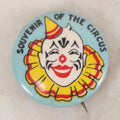 Lot 040 - Vintage "Souvenir Of The Circus" Pin Back Featuring Clown Illustration And Blue Surround, 1-1/4" Diameter