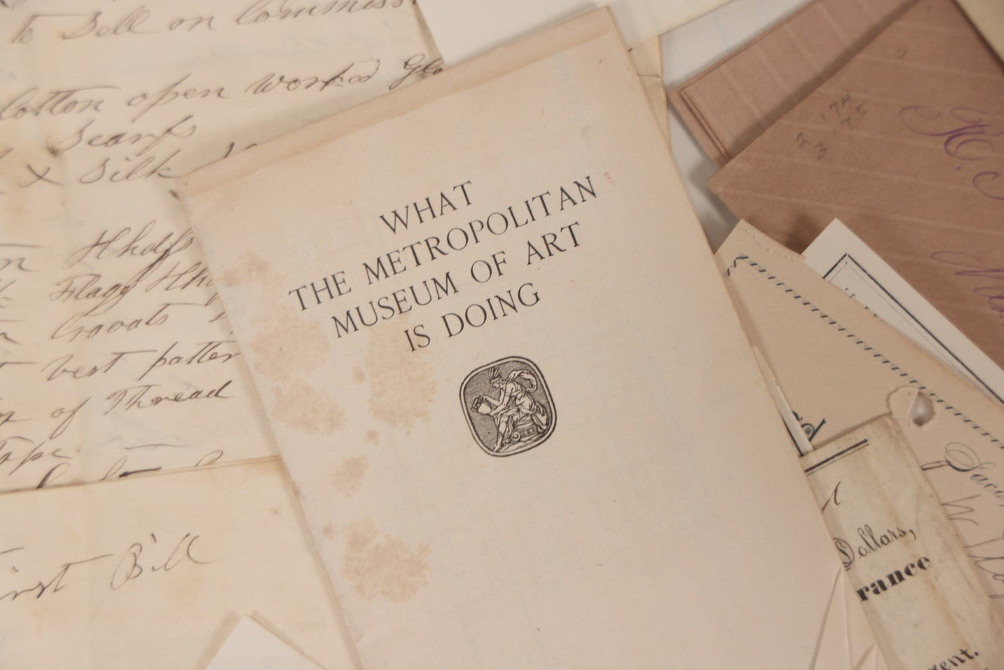 Lot 043 - Discovery Grouping Of 25+ Pieces Of Antique Handwritten Ephemera, Including Letters, Checks & Billheads, With 1846 Letter To Son, Alumni Meeting Program & Nonotuck Silk Co. Billhead