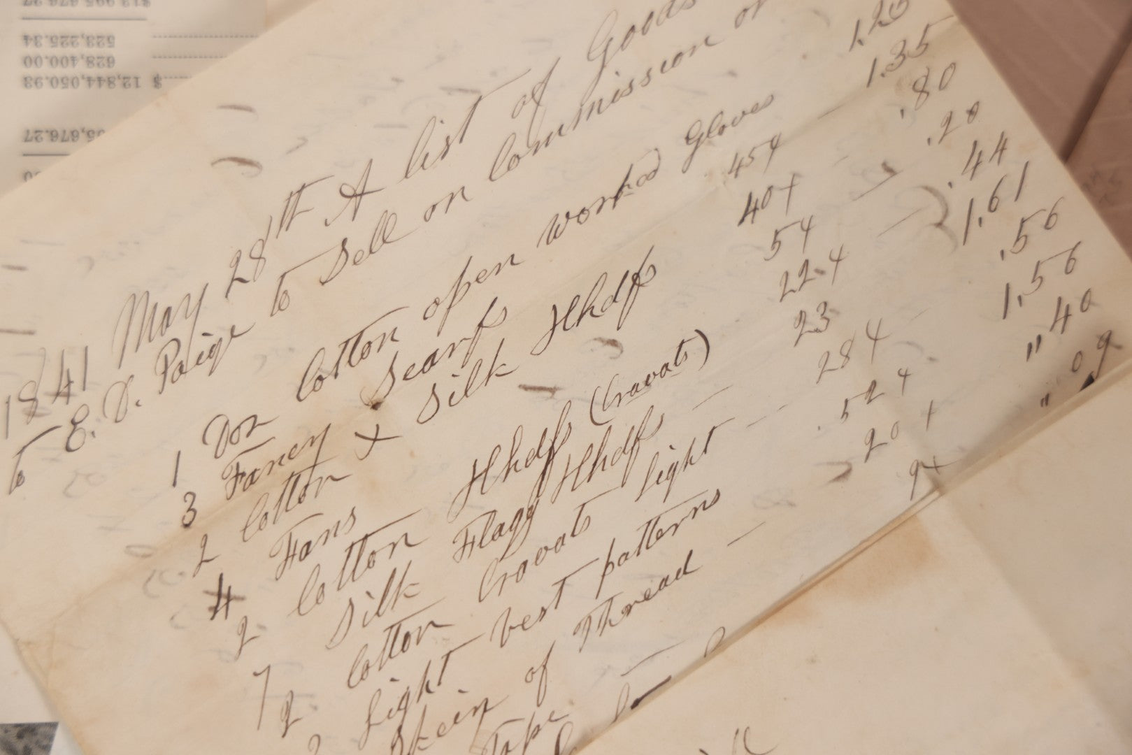 Lot 043 - Discovery Grouping Of 25+ Pieces Of Antique Handwritten Ephemera, Including Letters, Checks & Billheads, With 1846 Letter To Son, Alumni Meeting Program & Nonotuck Silk Co. Billhead