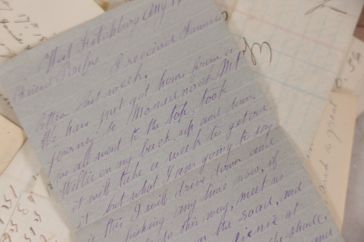 Lot 043 - Discovery Grouping Of 25+ Pieces Of Antique Handwritten Ephemera, Including Letters, Checks & Billheads, With 1846 Letter To Son, Alumni Meeting Program & Nonotuck Silk Co. Billhead