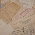 Lot 044 - Discovery Grouping Of 25+ Pieces Of Antique Handwritten & Printed Ephemera, Including Joseph Havey General Contractor Billhead, Quit Claim Document, 1933 Report Cards Of John Armstrong & H.E. Welcher & Co. Billhead For Ladies' Muslin Underwear