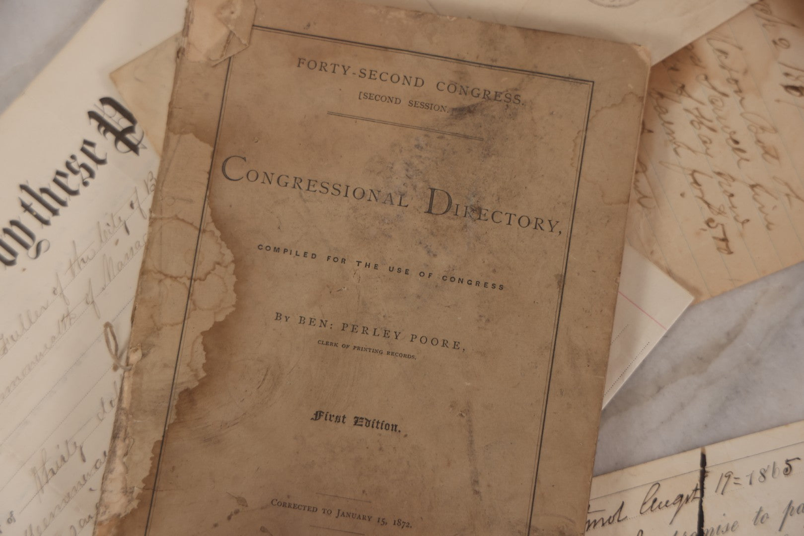 Lot 044 - Discovery Grouping Of 25+ Pieces Of Antique Handwritten & Printed Ephemera, Including Joseph Havey General Contractor Billhead, Quit Claim Document, 1933 Report Cards Of John Armstrong & H.E. Welcher & Co. Billhead For Ladies' Muslin Underwear