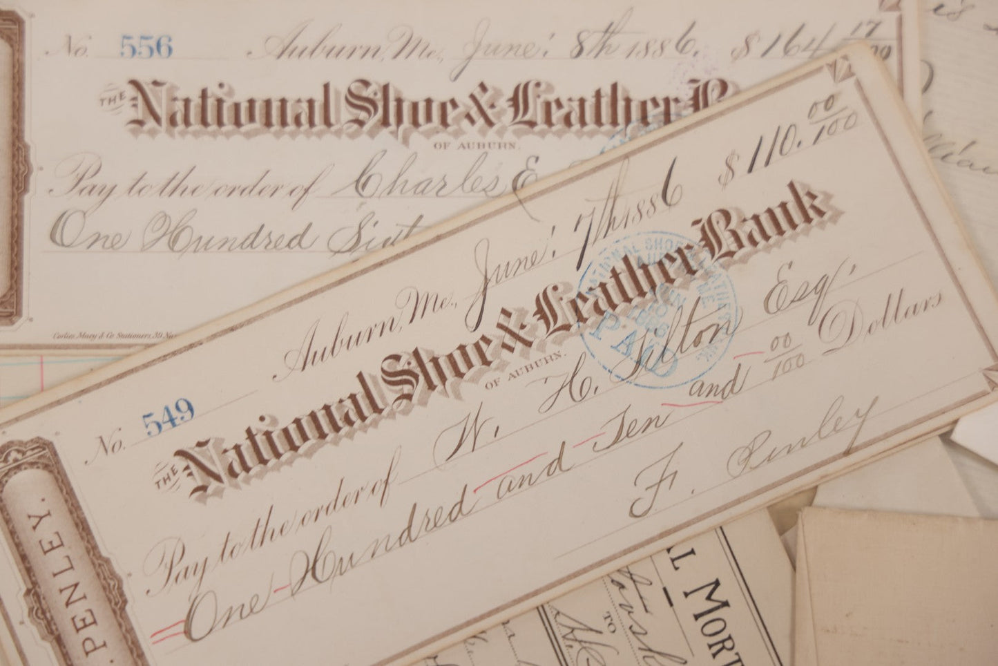 Lot 046 - Discovery Grouping Of 20+ Pieces Of Antique Handwritten & Printed Ephemera, Including New Hampshire Sheriff's Warrants, Wiggins & Williams General Insurance Document, Fairview Cemetery Association Receipt & Personal Mortgages