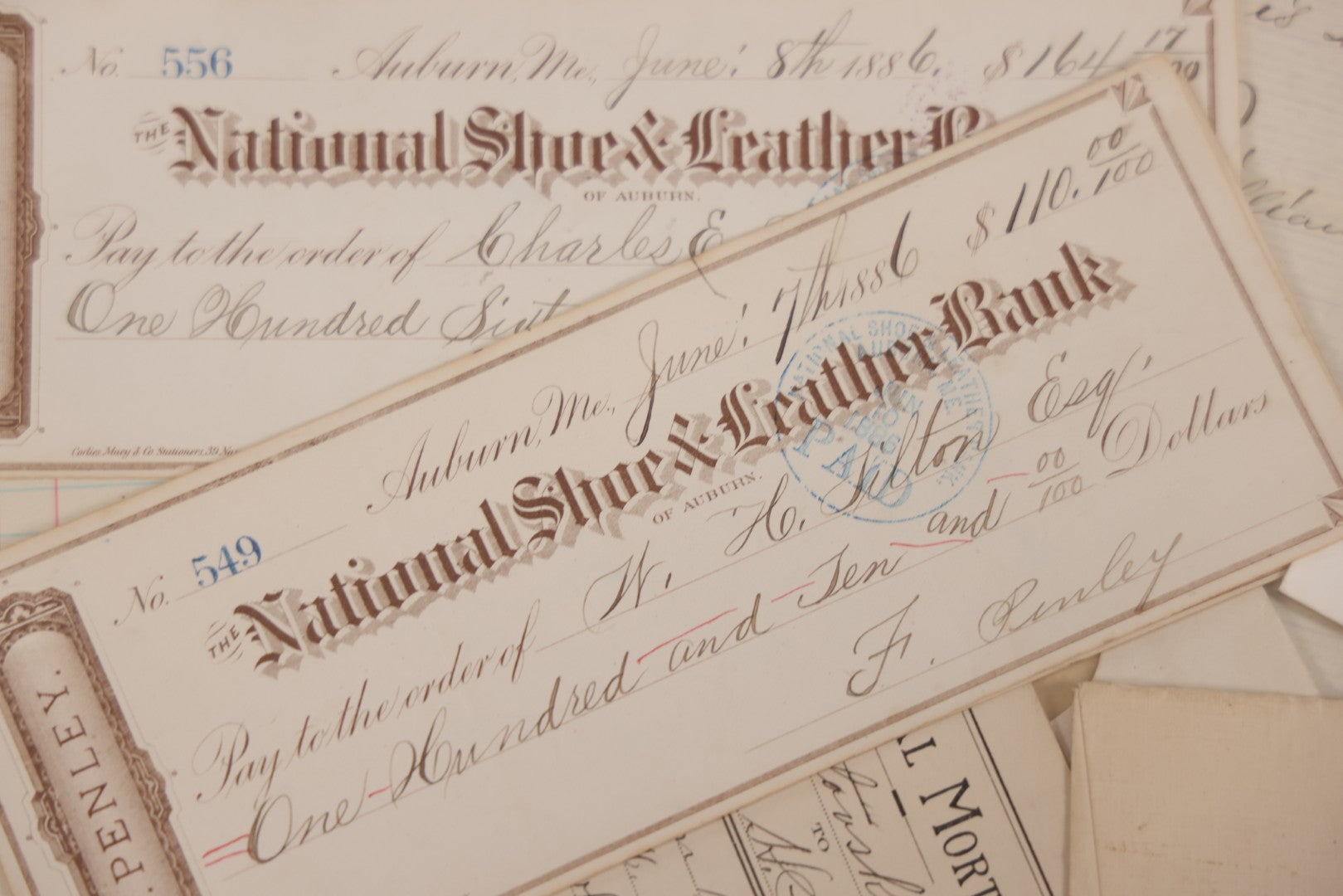 Lot 046 - Discovery Grouping Of 20+ Pieces Of Antique Handwritten & Printed Ephemera, Including New Hampshire Sheriff's Warrants, Wiggins & Williams General Insurance Document, Fairview Cemetery Association Receipt & Personal Mortgages