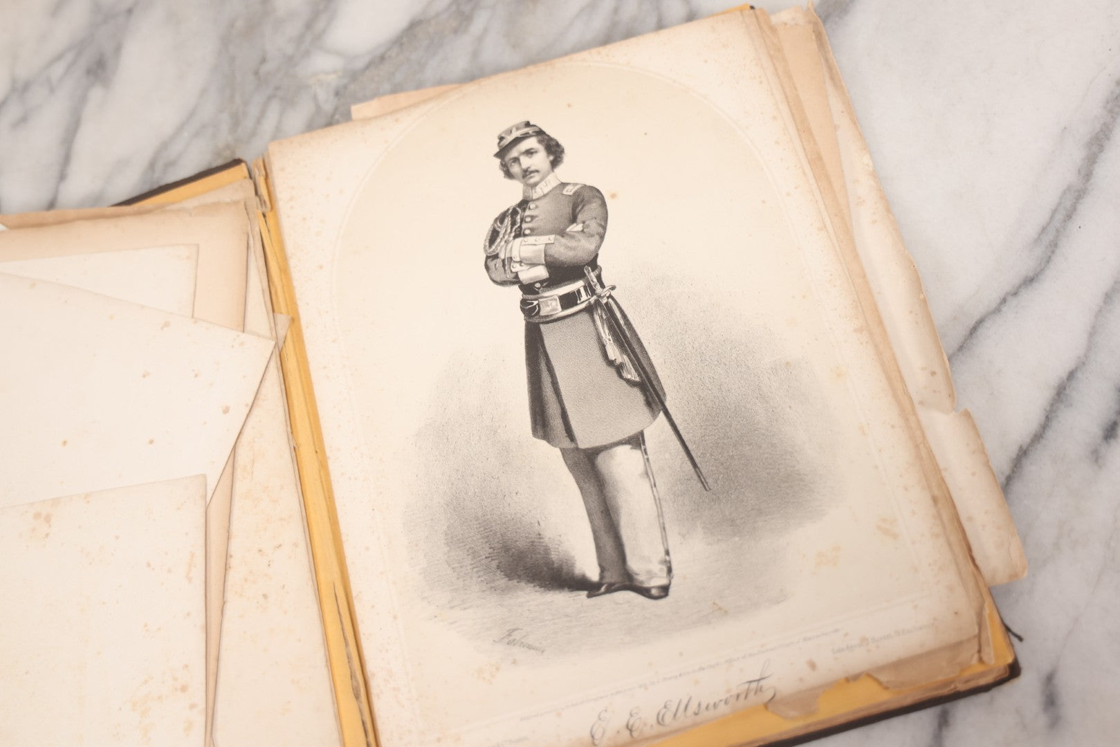 Lot 048 - Antique Salesman's Dummy Subscription Sample Book For "The Southern Rebellion," With Gilded "Specimen" Cover, Dozens Of Engravings By H. Wright Smith, Mostly Of Civil War Military Leaders, Subscriber Ledger