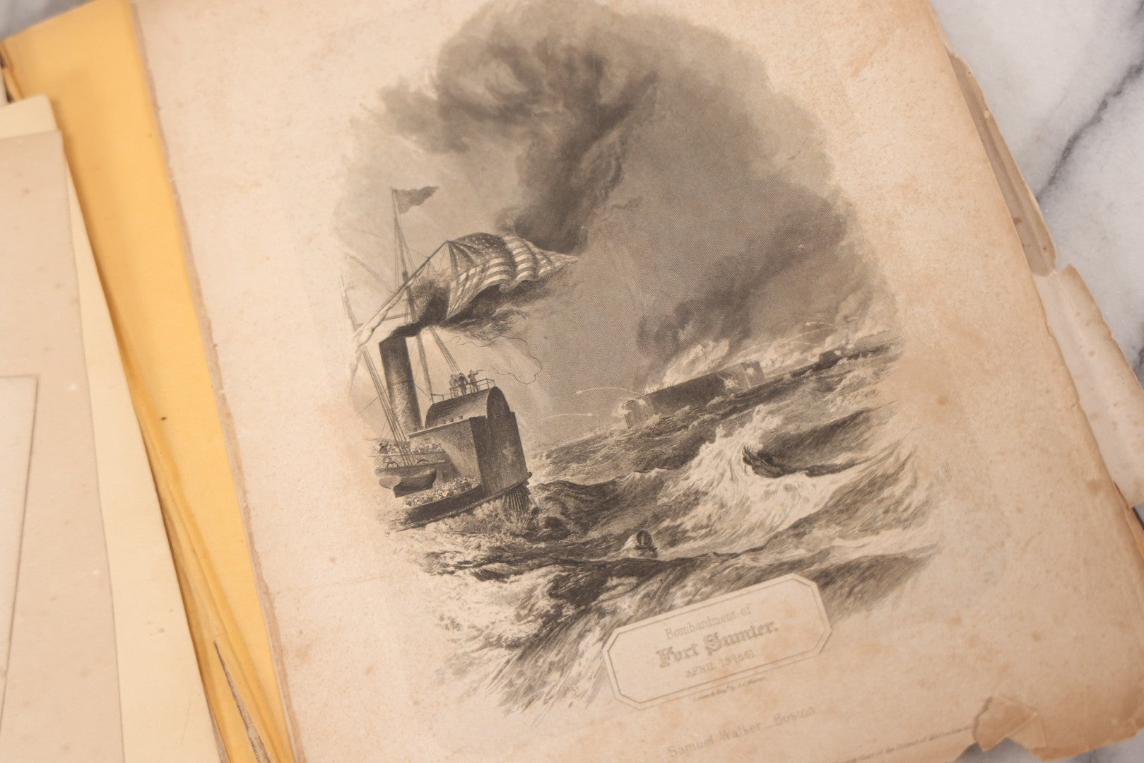 Lot 048 - Antique Salesman's Dummy Subscription Sample Book For "The Southern Rebellion," With Gilded "Specimen" Cover, Dozens Of Engravings By H. Wright Smith, Mostly Of Civil War Military Leaders, Subscriber Ledger