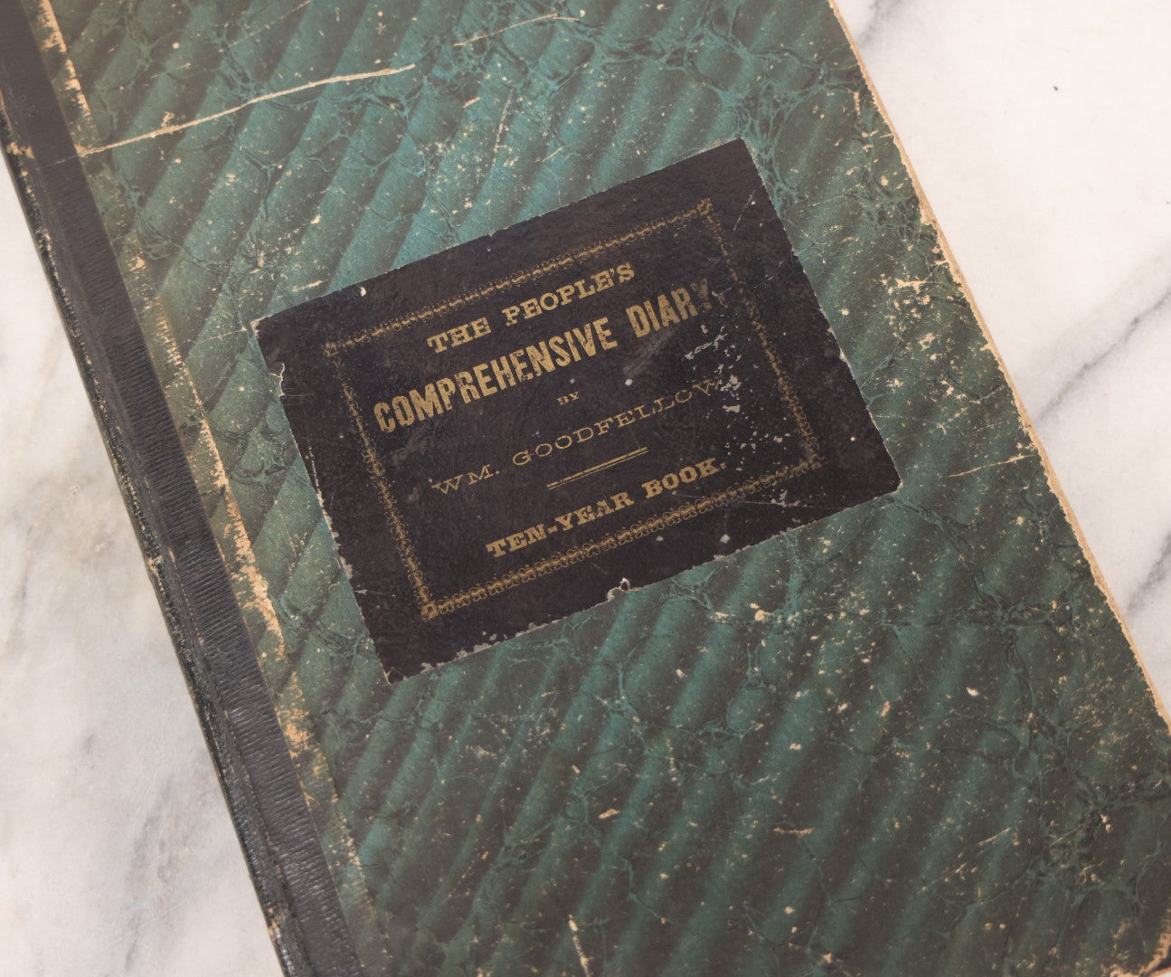 Lot 049 - Antique Ledger, "The People's Comprehensive Diary By Wm. Goodfellow, Ten-Year Book," Printed 1874 By Truair, Smith & Co., Syracuse, Ny, With Handwritten Entries 1875–1892 Logging Daily Occupations, Purchases, Bills, And Cash Paid