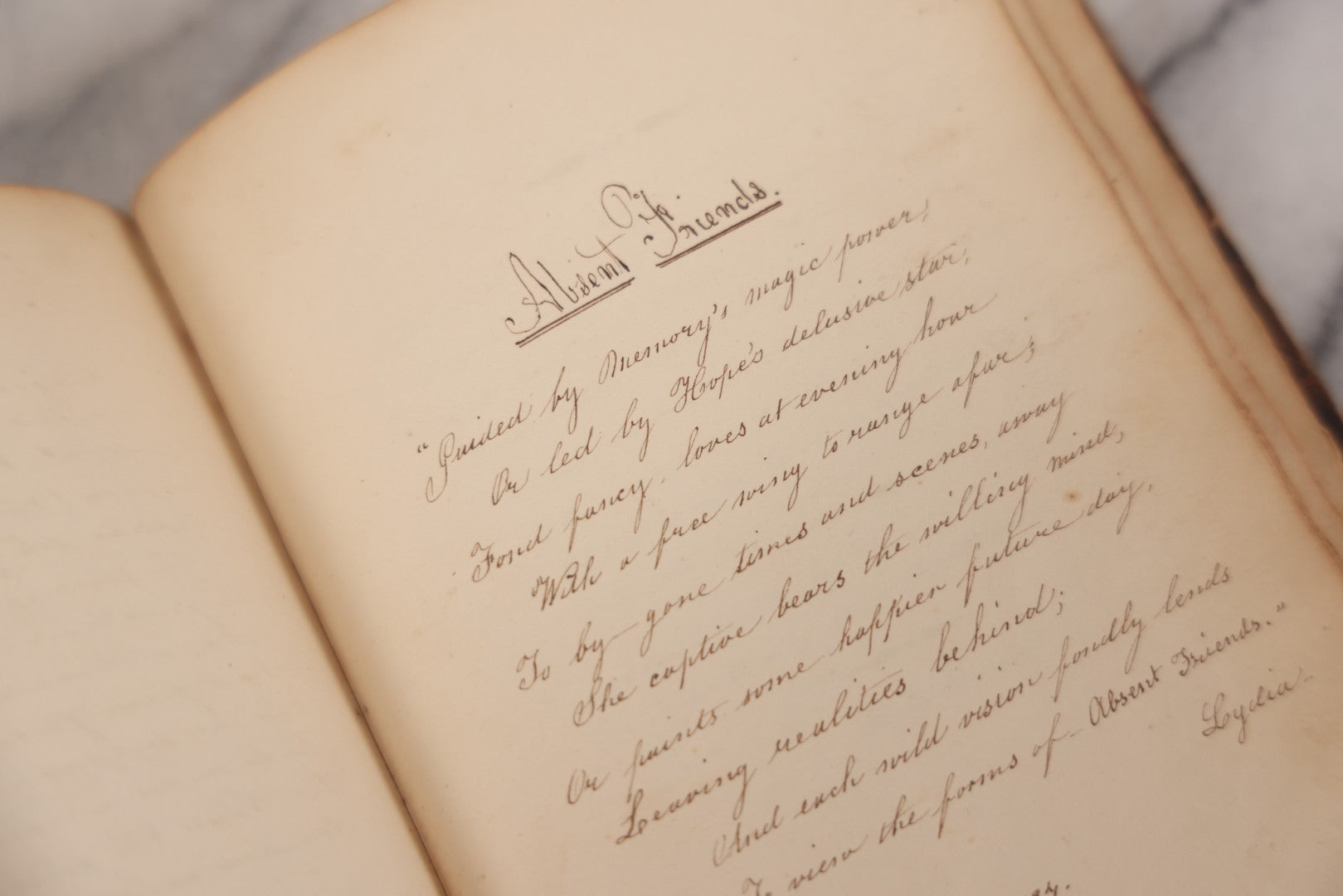 Lot 050 - Antique Victorian Autograph Album Of Elizabeth P. Whittridge, Containing Dozens Of Handwritten Greetings, Poems & Reminiscences, Dated 1832–1840s Beverly & Charlestown, Massachusetts, With Partial Gilded Leather Name Label
