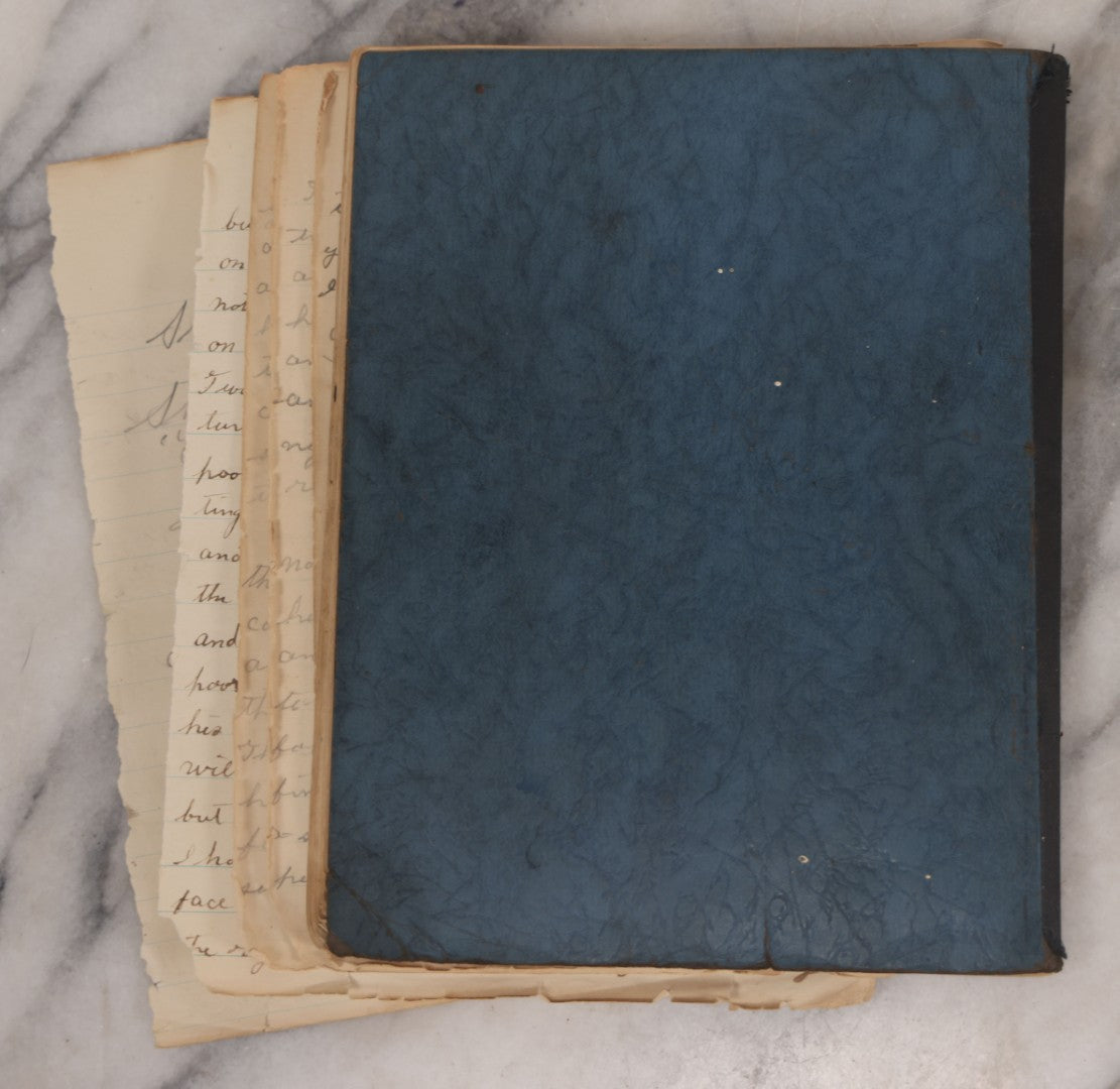 Lot 052 - Vintage Handwritten Composition Notebook Of Marshall Amos, Milltown, Maine, 1930s Containing Original Poems & Songs With Bizarre And Violent Themes, Plus Copied Writings From Shakespeare, Thomas Gray & Others