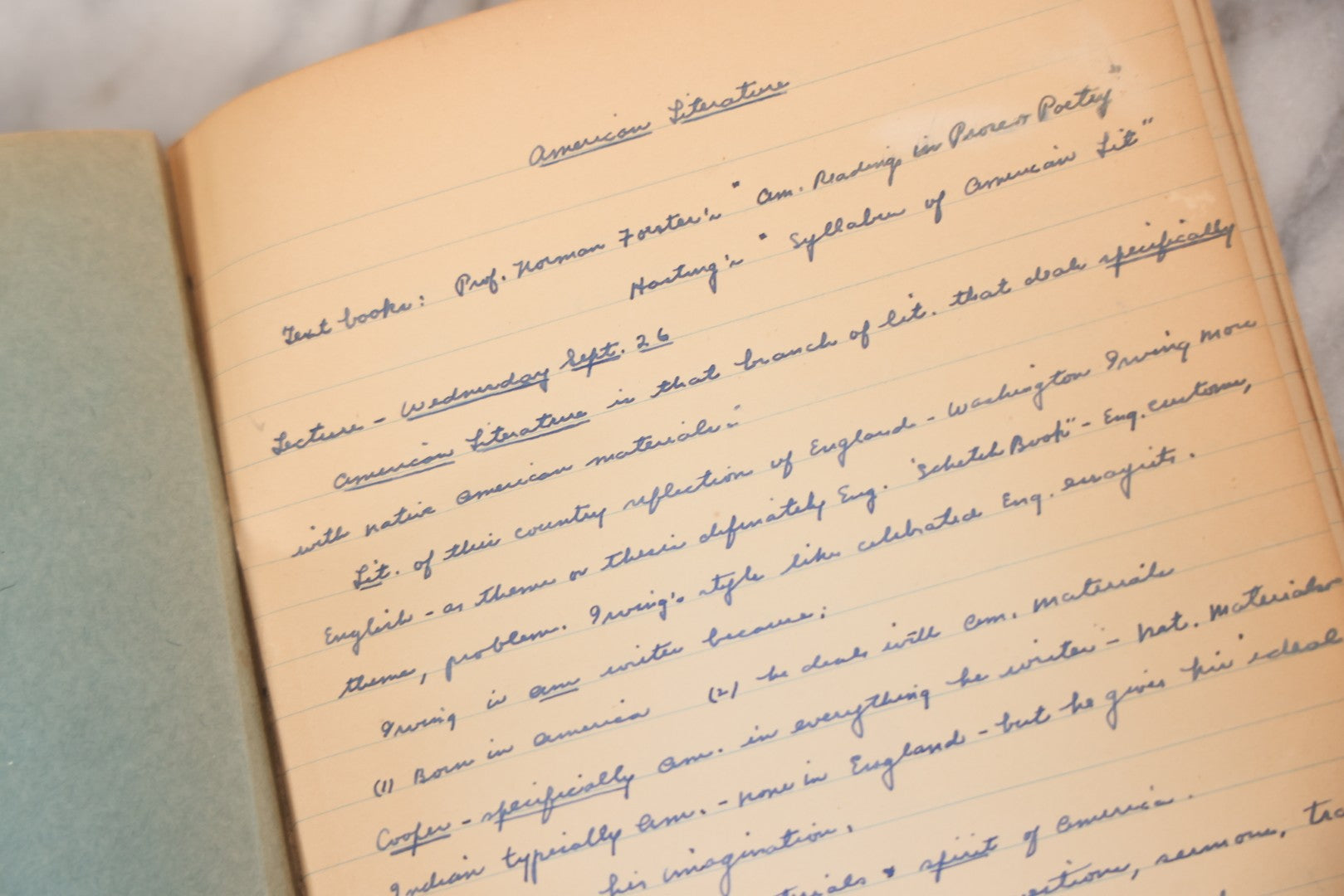 Lot 054 - Pair Of Antique Student's Handwritten Notebooks On Medieval History And American Literature, Circa 1915–1925, Including One Dated 1919 Belonging To Anne R. Drumm And Another To Francis [Illegible Surname]
