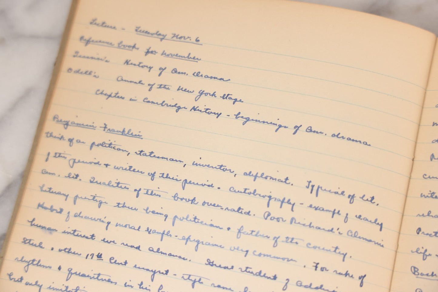 Lot 054 - Pair Of Antique Student's Handwritten Notebooks On Medieval History And American Literature, Circa 1915–1925, Including One Dated 1919 Belonging To Anne R. Drumm And Another To Francis [Illegible Surname]