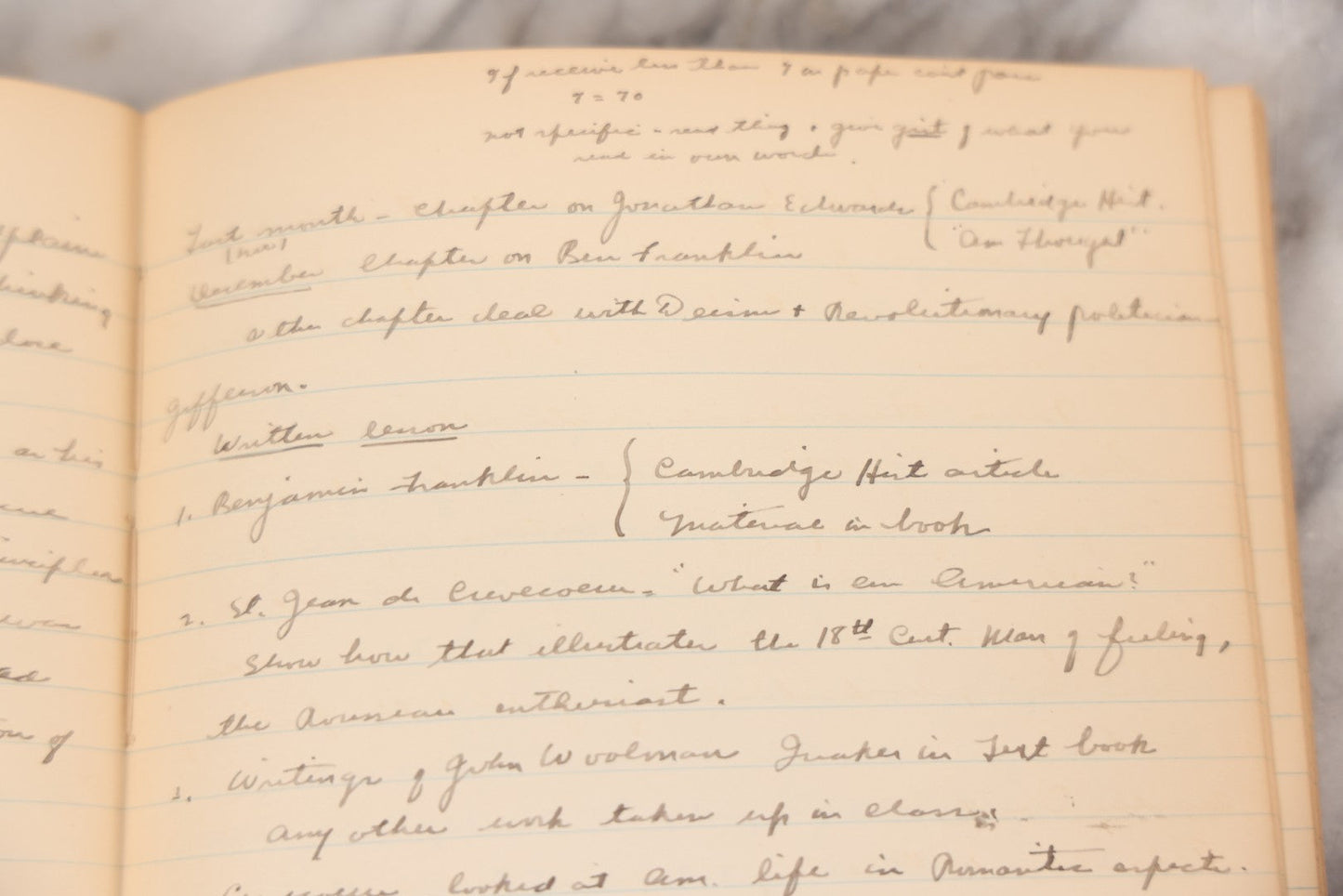 Lot 054 - Pair Of Antique Student's Handwritten Notebooks On Medieval History And American Literature, Circa 1915–1925, Including One Dated 1919 Belonging To Anne R. Drumm And Another To Francis [Illegible Surname]