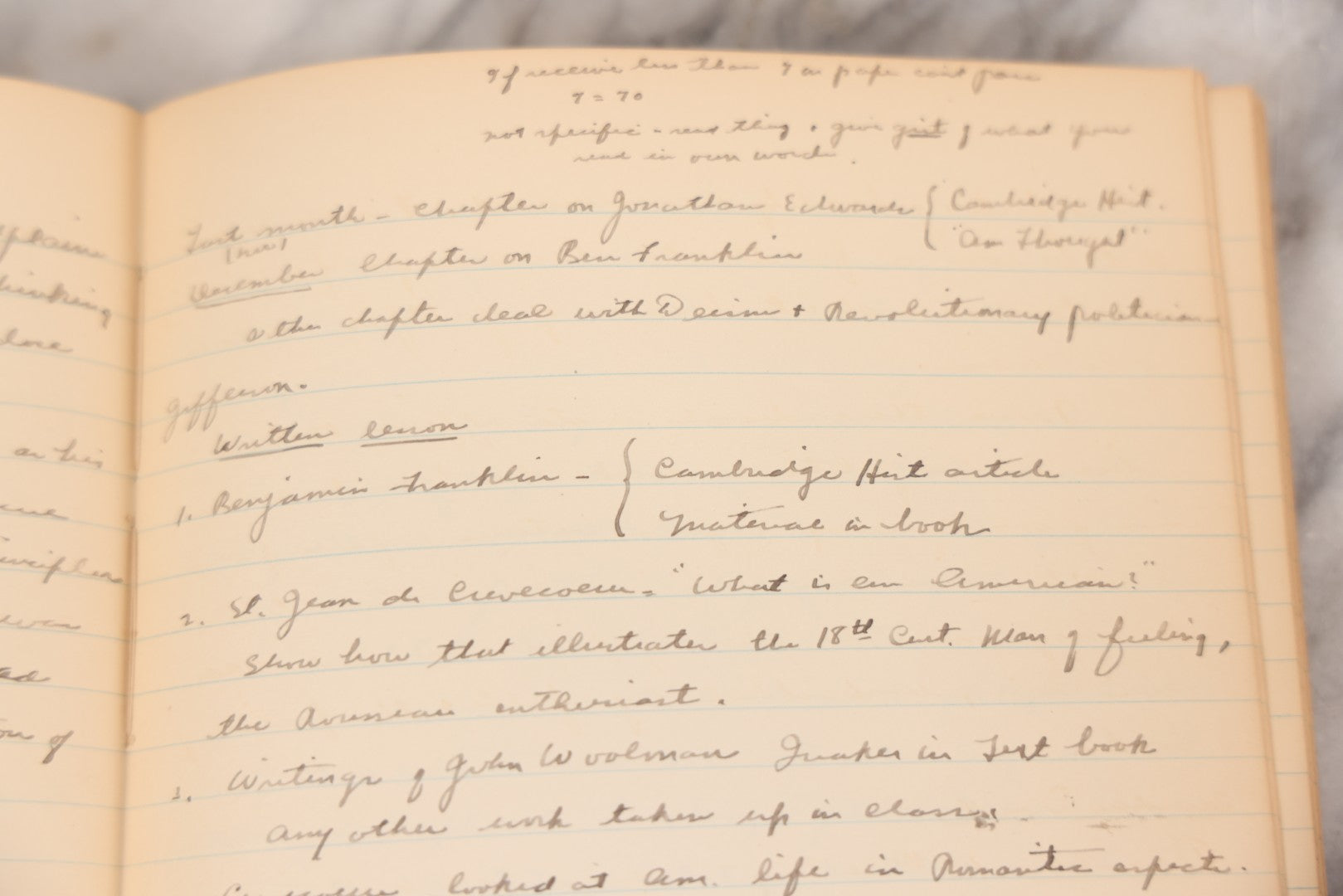 Lot 054 - Pair Of Antique Student's Handwritten Notebooks On Medieval History And American Literature, Circa 1915–1925, Including One Dated 1919 Belonging To Anne R. Drumm And Another To Francis [Illegible Surname]