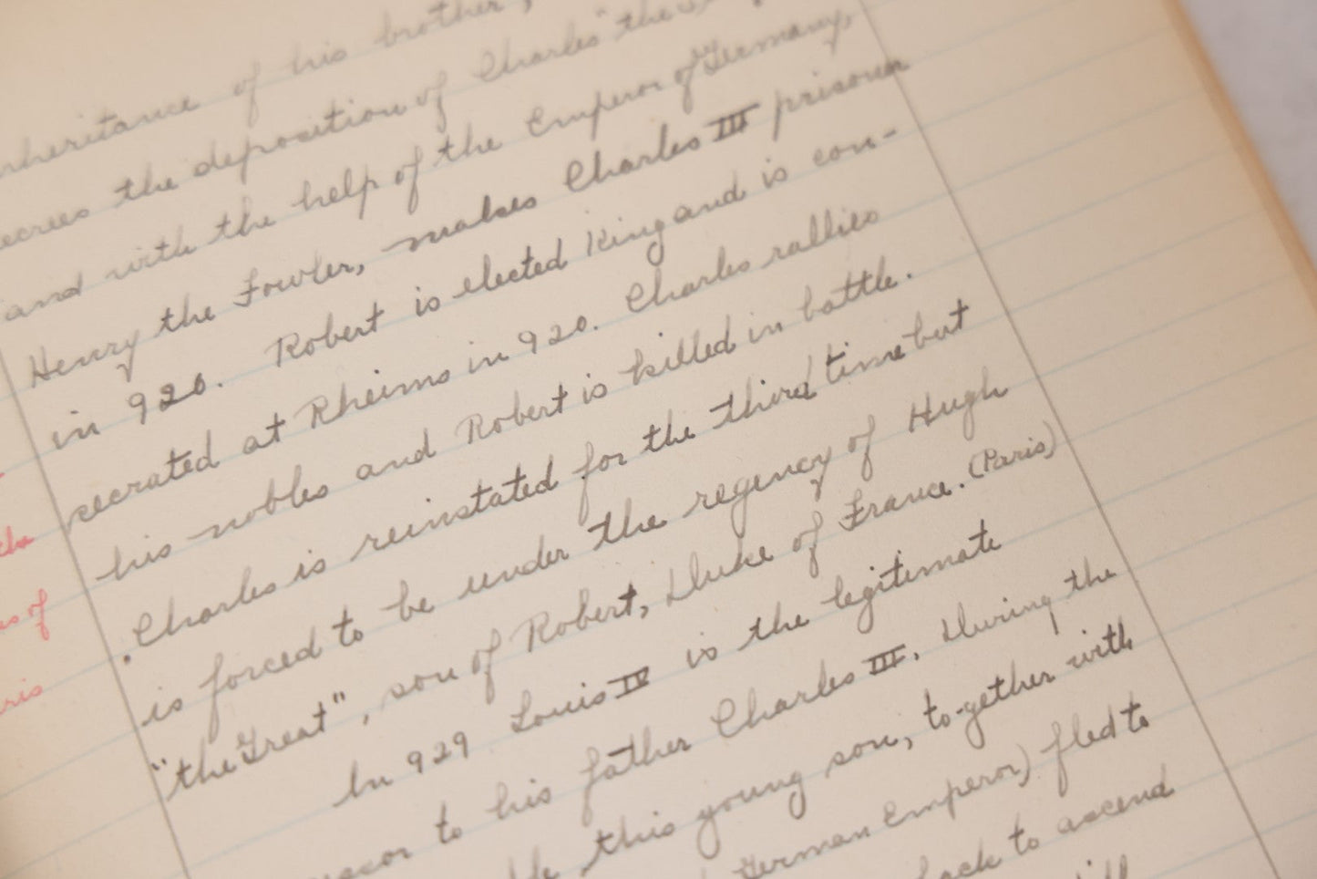 Lot 054 - Pair Of Antique Student's Handwritten Notebooks On Medieval History And American Literature, Circa 1915–1925, Including One Dated 1919 Belonging To Anne R. Drumm And Another To Francis [Illegible Surname]