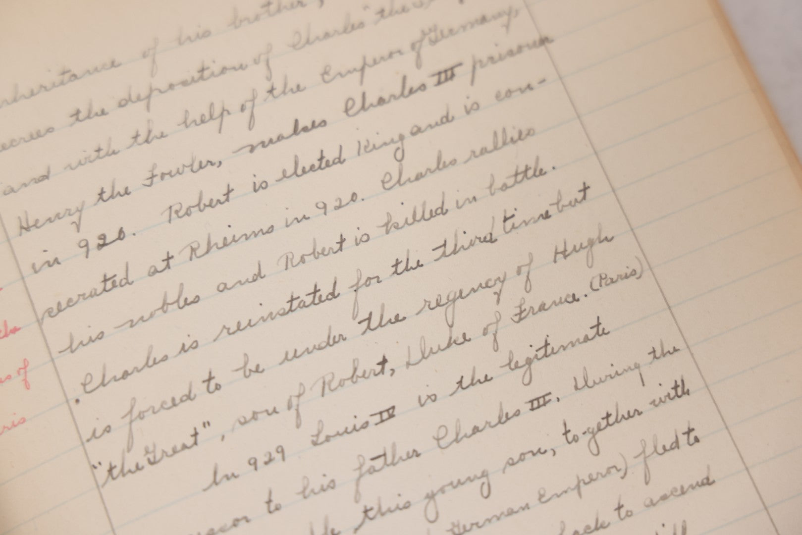 Lot 054 - Pair Of Antique Student's Handwritten Notebooks On Medieval History And American Literature, Circa 1915–1925, Including One Dated 1919 Belonging To Anne R. Drumm And Another To Francis [Illegible Surname]