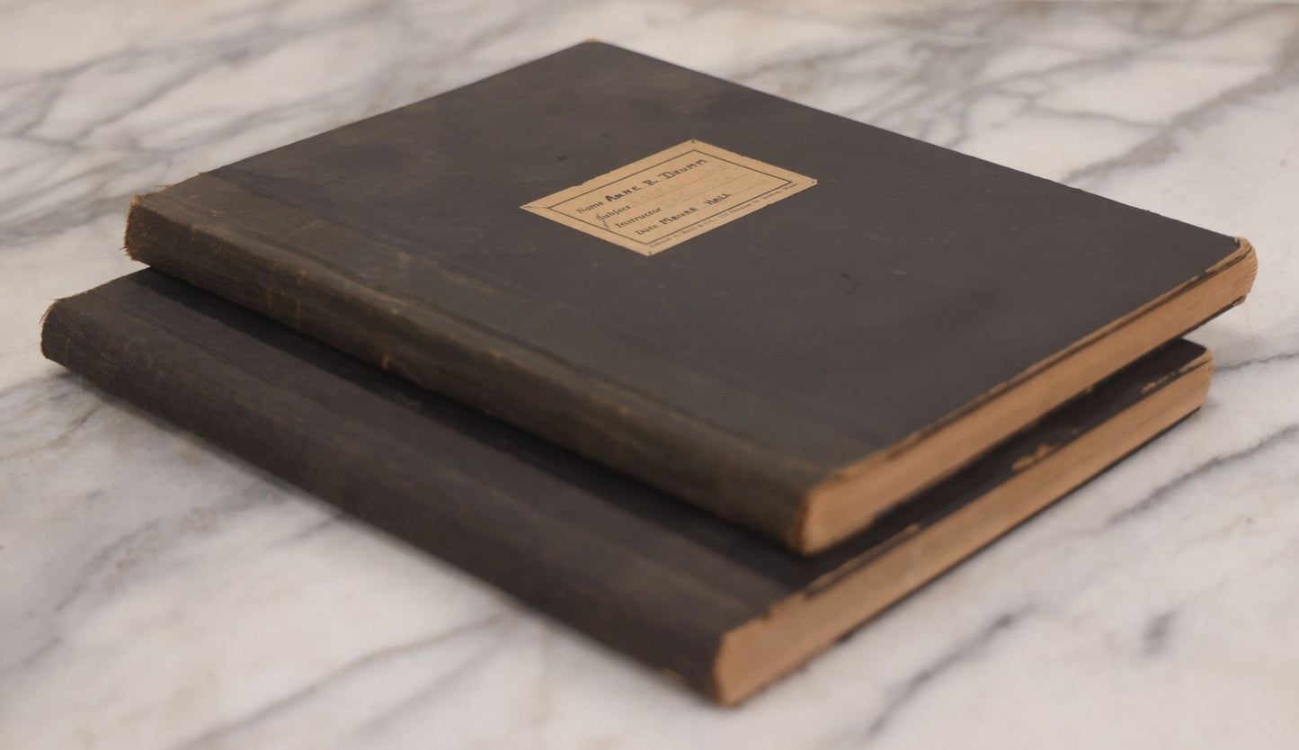 Lot 054 - Pair Of Antique Student's Handwritten Notebooks On Medieval History And American Literature, Circa 1915–1925, Including One Dated 1919 Belonging To Anne R. Drumm And Another To Francis [Illegible Surname]