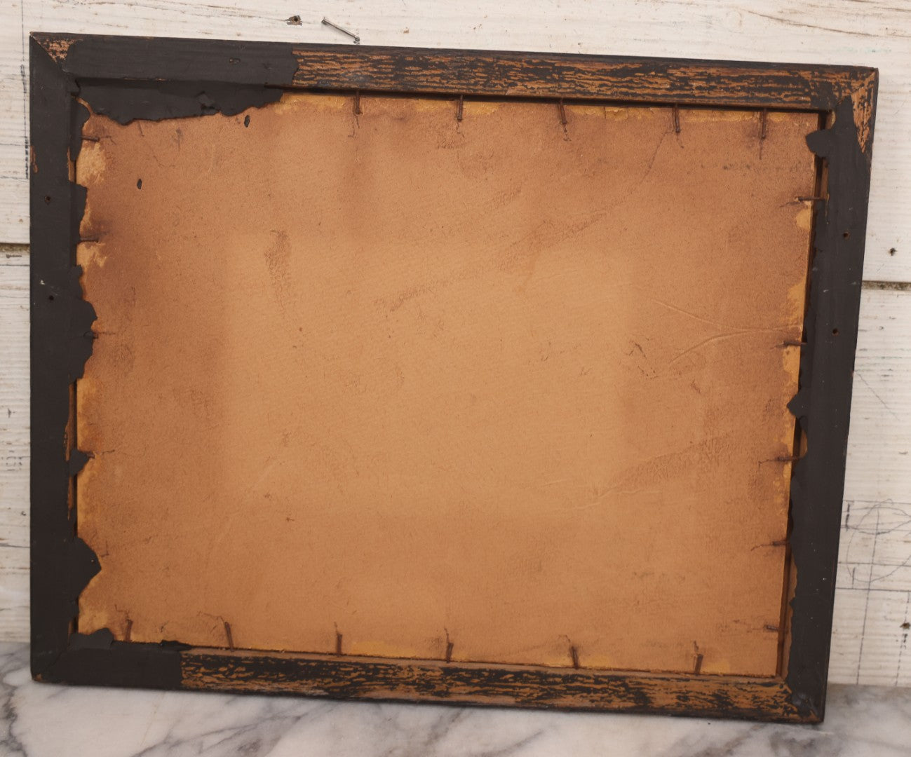 Lot 060 - Antique Framed Photo Art Print, "The Evening Prayer," Girl And Dog Praying On Bed, Copyright 1902 By C.B. Webster & Co., 15-3/4" x 12-3/4"