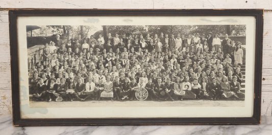 Lot 066 - Antique Eighth Grade 1921 Class Photo In Frame, George Pinkham Institute, With Latin Motto "Non Nobis Sed Aliis" ("Not For Ourselves, But For Others"), 18-3/4" x 8-3/4"