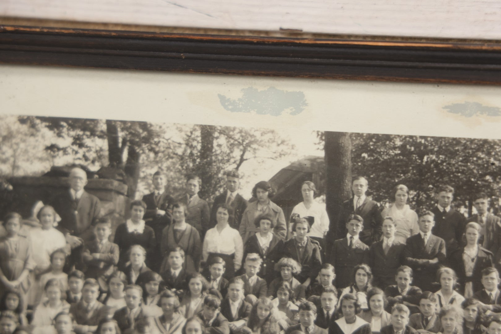 Lot 066 - Antique Eighth Grade 1921 Class Photo In Frame, George Pinkham Institute, With Latin Motto "Non Nobis Sed Aliis" ("Not For Ourselves, But For Others"), 18-3/4" x 8-3/4"