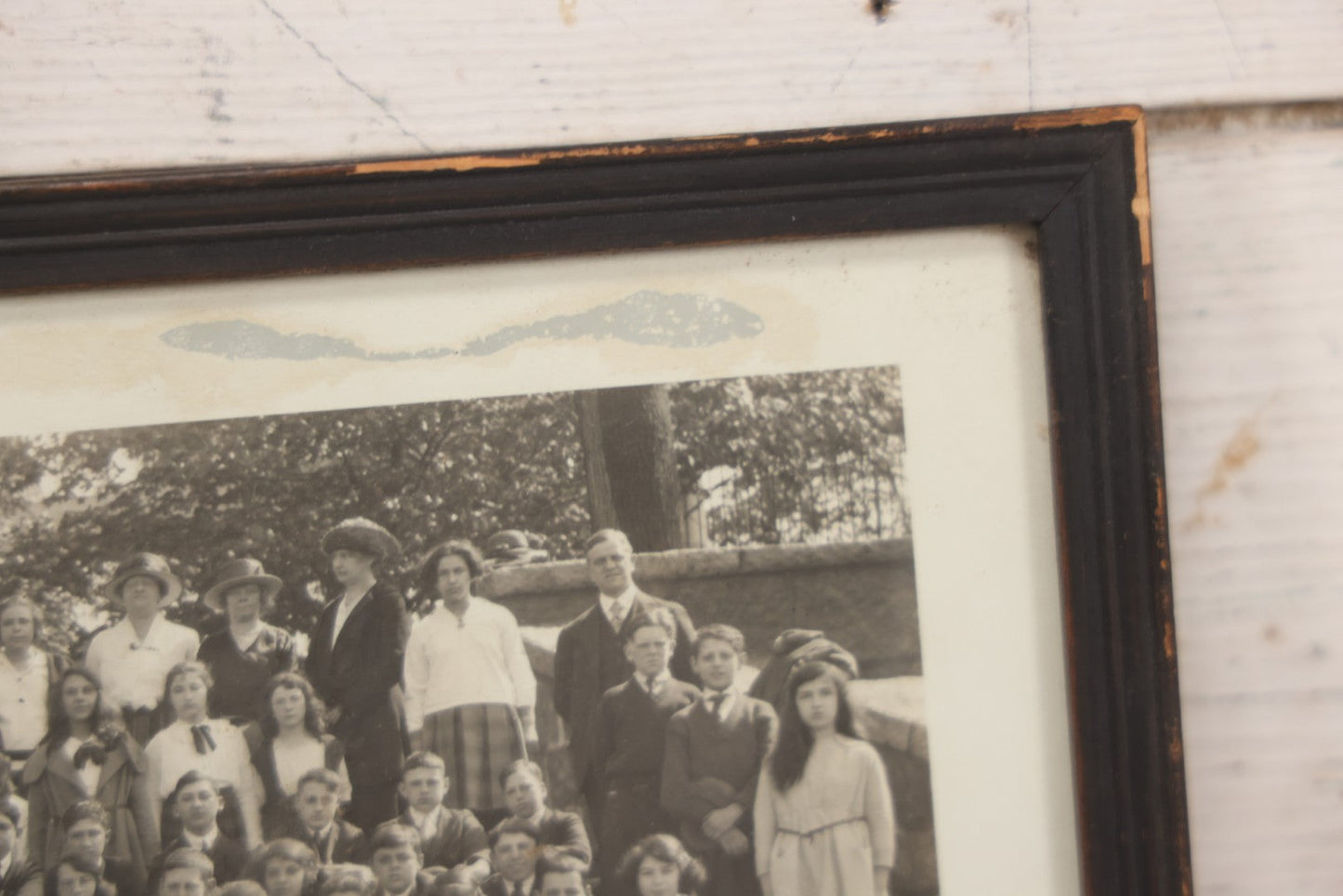 Lot 066 - Antique Eighth Grade 1921 Class Photo In Frame, George Pinkham Institute, With Latin Motto "Non Nobis Sed Aliis" ("Not For Ourselves, But For Others"), 18-3/4" x 8-3/4"