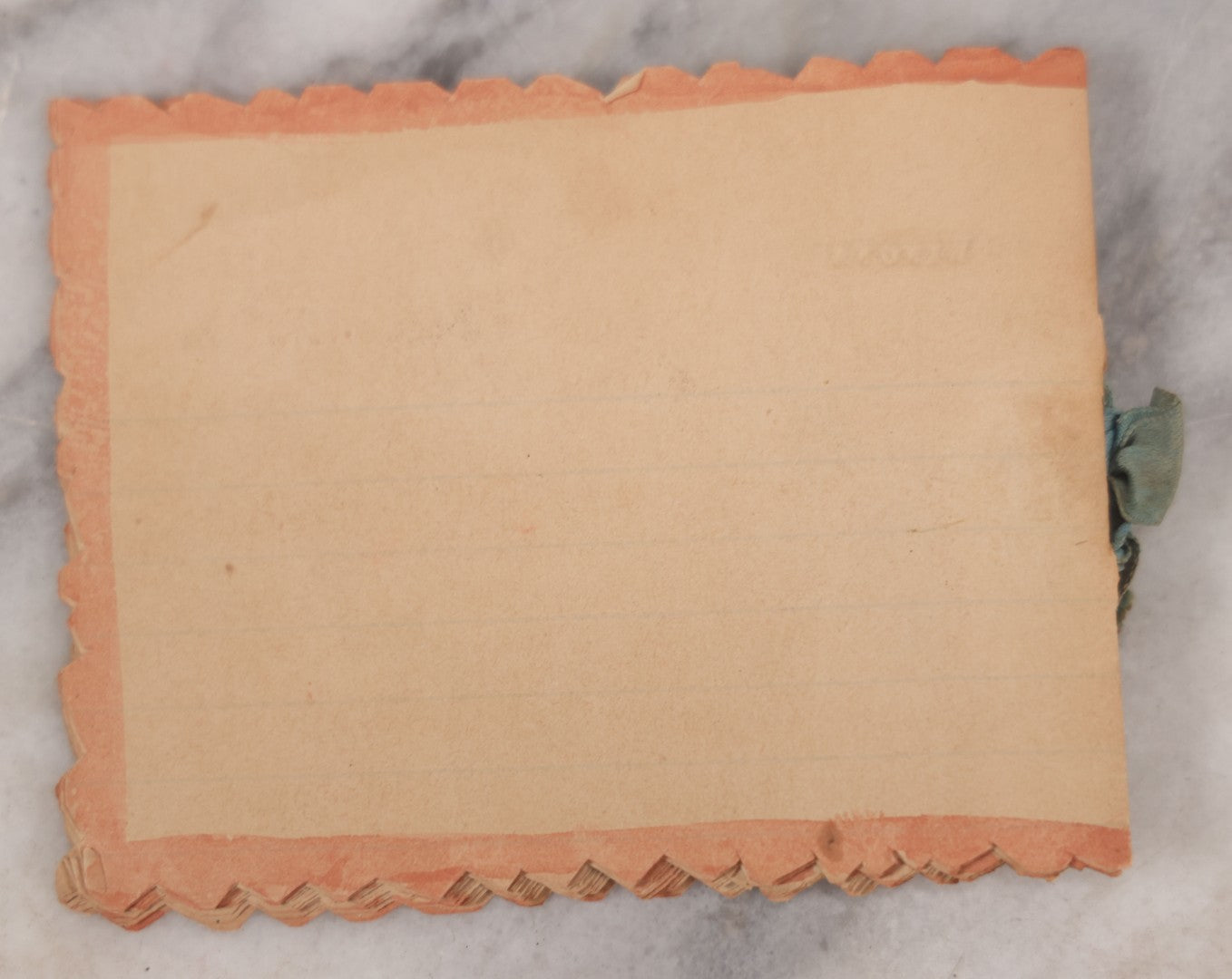 Lot 068 - Antique Hand Made Birthday "Soveigner" [sic] Souvenir Book Dated July 27-Aug 27, 1891, With Poems, Drawings And Captions Of Pets, Family And Home, Original Ribbon Tie Binding, 10+ Pages