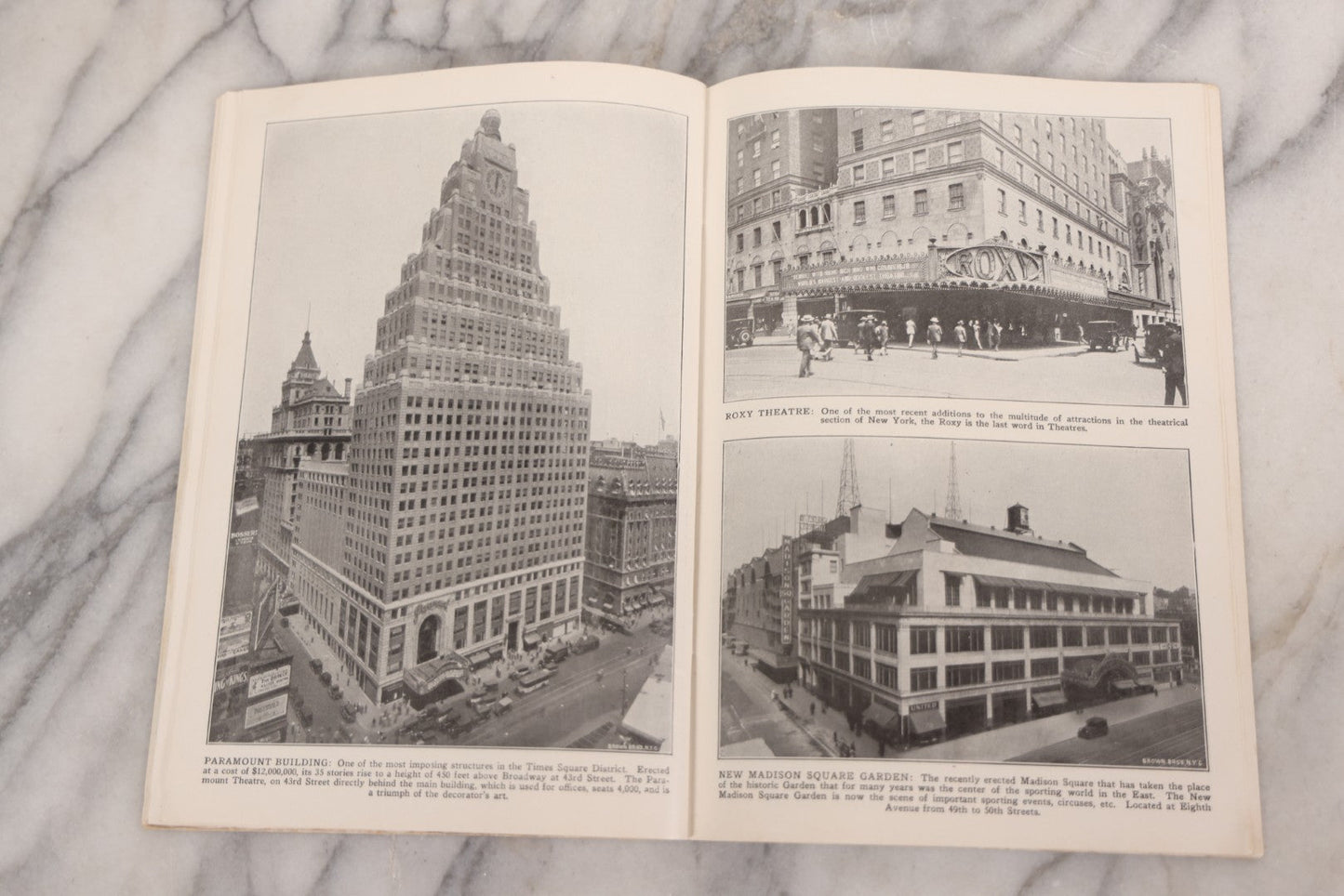 Lot 069 - Vintage "New York City Of Marvels" Tourism Booklet, With Photographs And Descriptions Showcasing 50+ Buildings And Attractions Of New York City, Published By United Postal Card Co., Brooklyn, 1929