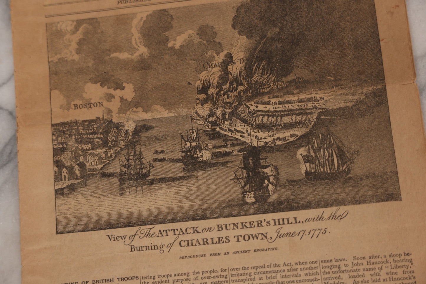 Lot 072 - "Boston In The Revolution: A Souvenir For Patriotic Americans," Antique Souvenir Newspaper Published By Rand Avery Company, Boston, Copyright 1888 By Moses King