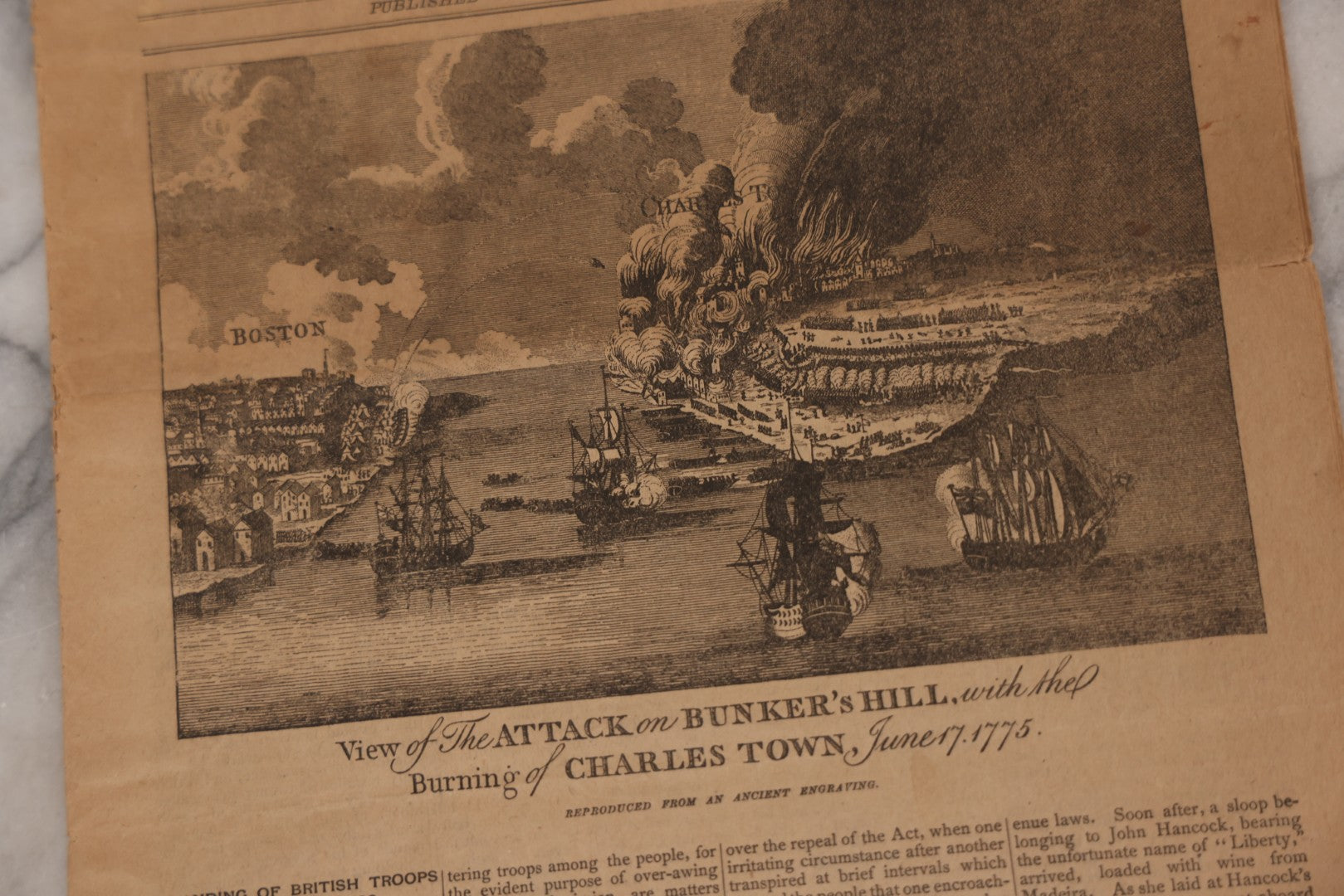 Lot 072 - "Boston In The Revolution: A Souvenir For Patriotic Americans," Antique Souvenir Newspaper Published By Rand Avery Company, Boston, Copyright 1888 By Moses King
