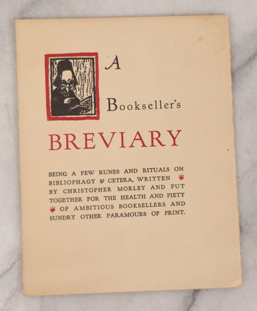 Lot 085 - Grouping Of Four Antique Ephemera Items Including "The Lockwood Art School" Newsletter, Kalamazoo, Michigan, A Bookseller's Breviary Booklet, Cream Of Wheat Advertisement, And "Bliss Native Herbs" 1916 Almanac