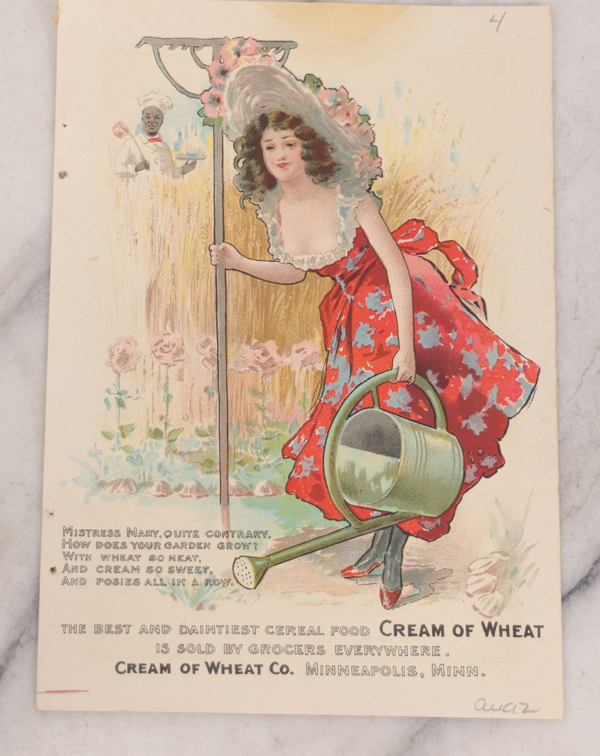 Lot 085 - Grouping Of Four Antique Ephemera Items Including "The Lockwood Art School" Newsletter, Kalamazoo, Michigan, A Bookseller's Breviary Booklet, Cream Of Wheat Advertisement, And "Bliss Native Herbs" 1916 Almanac