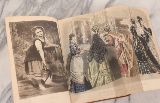 Lot 119 - "Peterson's Magazine," Antique Compendium Book For 1875 With Engravings Including Hand-Colored Examples, Published By Charles J. Peterson, Philadelphia