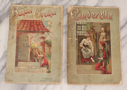 Lot 141 - Pair Of Antique German Pop-Up Fairytale Books Including "Hansel And Grethel" And "Cinderella," Triumph Editions, Published By B. Wilmsen, Philadelphia, Printed In Germany With Accordion Crepe Paper Pop-Ups, Circa 1895