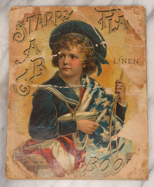 Lot 145 - "Starry Flag A.B.C." Antique Linen Children's Book, Published By McLoughlin Bros., New York, 1899, Spanish-American War Era Patriotic Theme