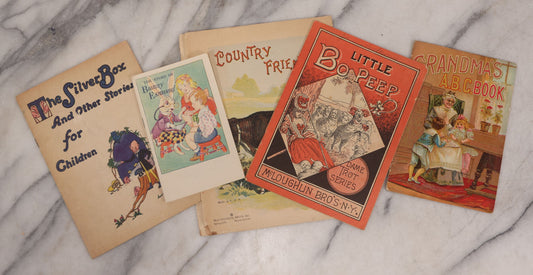Lot 149 - Grouping Of Five Antique And Vintage Children's Booklets Including "Little Bo Peep," Published By McLoughlin Bros., "Grandma's A.B.C. Book," "The Silver Box And Other Stories For Children," "Country Friends," And "The Story Of Bunny Esmond"