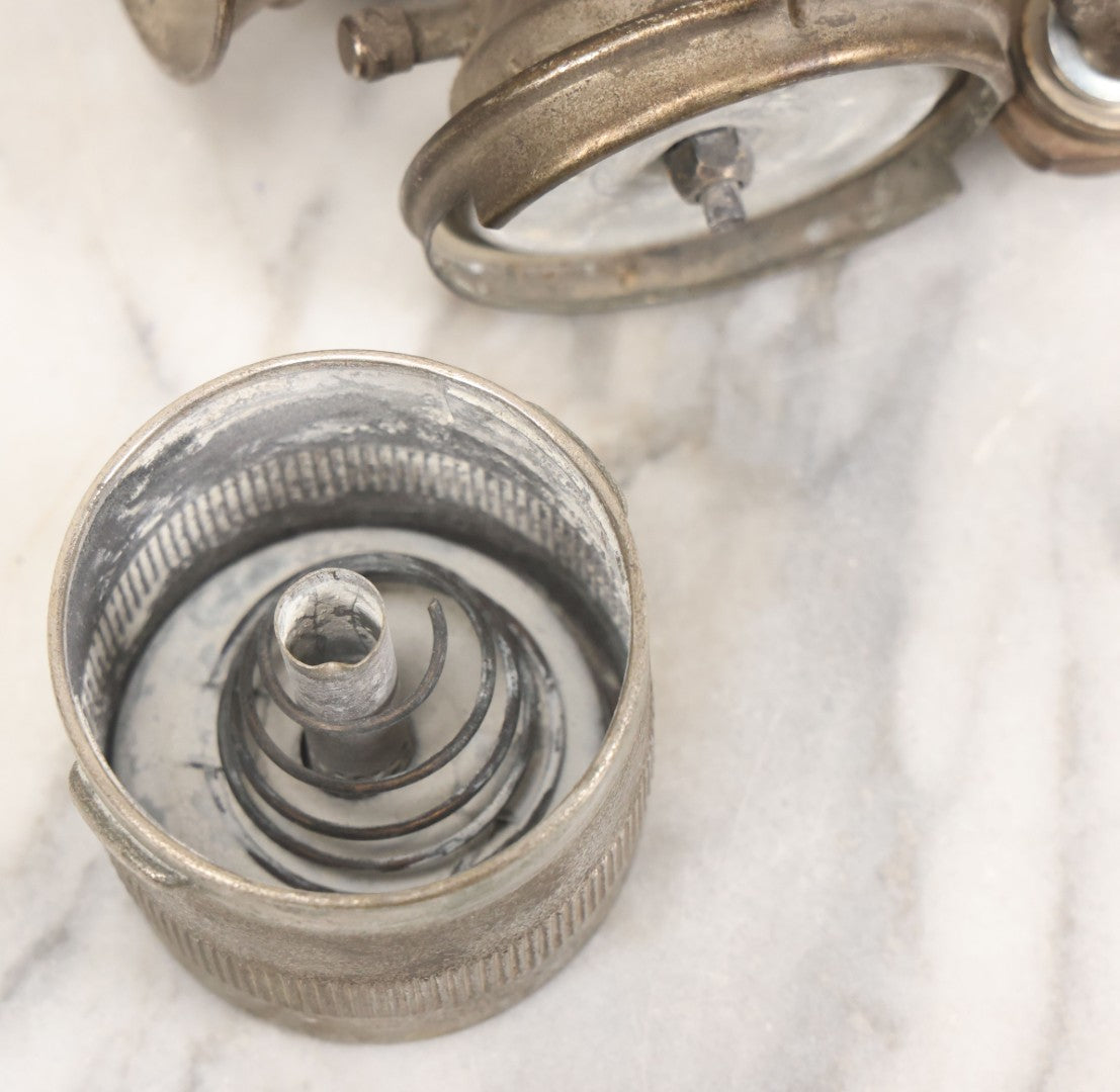 Lot 008 - Antique Solar Brand Bicycle Lamp By The Badger Brass Mfg. Co., Kenosha, Wisconsin, With Original Green And Red Gem Lenses, Circa Early 20th Century, 6-7/8" H