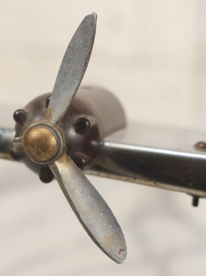 Lot 011 - Vintage Bakelite Airplane Form Clock With Internal Lamp, Note Clock Does Not Work And Both Propellers Missing One Blade