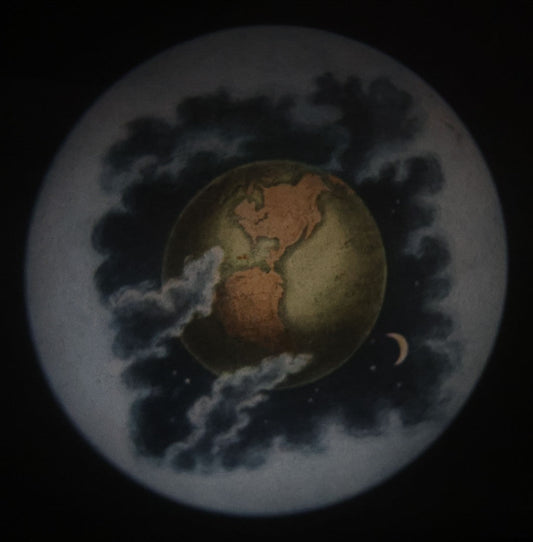 Lot 026 - Antique Hand Colored Odd Fellows I.O.O.F. Magic Lantern Glass Slide With Wood Holder, No. 10 The Globe, Manufactured By The Henderson-Ames Co., Kalamazoo, Michigan